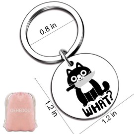 OEHEDOU Cute Black Cat Keychain Funny White Elephant Gifts For Adults Christmas Gifts For Girls Boys Women Men Stocking Stuffers For Adults Men Women Funny Gifts For Cat Lovers Cat Owners
