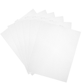 Pack of 6 Plastic Canvas Sheets, 30 x 20 cm, Cross Stitch Plastic Mesh, Plastic Mesh Canvas Sheet, Plastic Fabric Canvas Sheets, for Embroidery, Crafts, Knitting and Crochet, Transparent