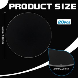 FINGERINSPIRE Pack of 20 6 x 6 cm Round Model Base Acrylic Transparent Display Base Transparent Figure Stand Flat Round Model Presentation Base for Wargaming Collectible Figures