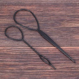 2 Pieces Dark Topsy Tail Hair Turner Styler Hairstyle Aid Hair Twister Loop Black Hair Bobbles Hair Accessories