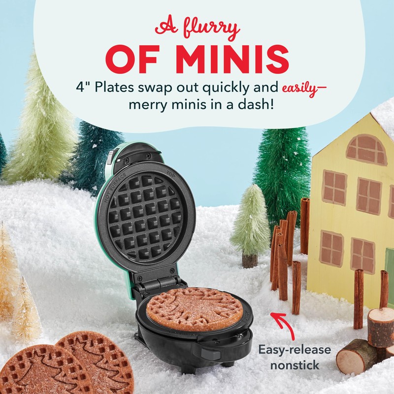 DASH MultiMaker® Mini System Two 4” Nonstick Removable Waffle Plates