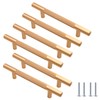 Cjueiom 6 Pack Gold Cupboard Handles 96mm Hole Center T
