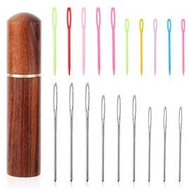 19pcs Large Big Eye Sewing Needles, Plastic Aluminium Yarn Weaving Needle Colorful Darning Blunt Needles for Yarn 4 Sizes Embroidery Needles Tapestry Needle for Knitting Crochet Yarn Accessories