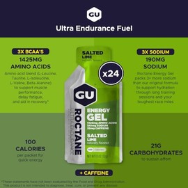 Gel Energetico Roctane Caja Con 24 Salted Lime De 768 Gr