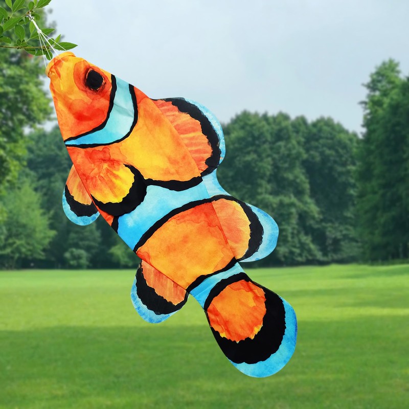THQZLH Vibrant Yellow Fish Windsock for Outdoor Hanging, Spring and