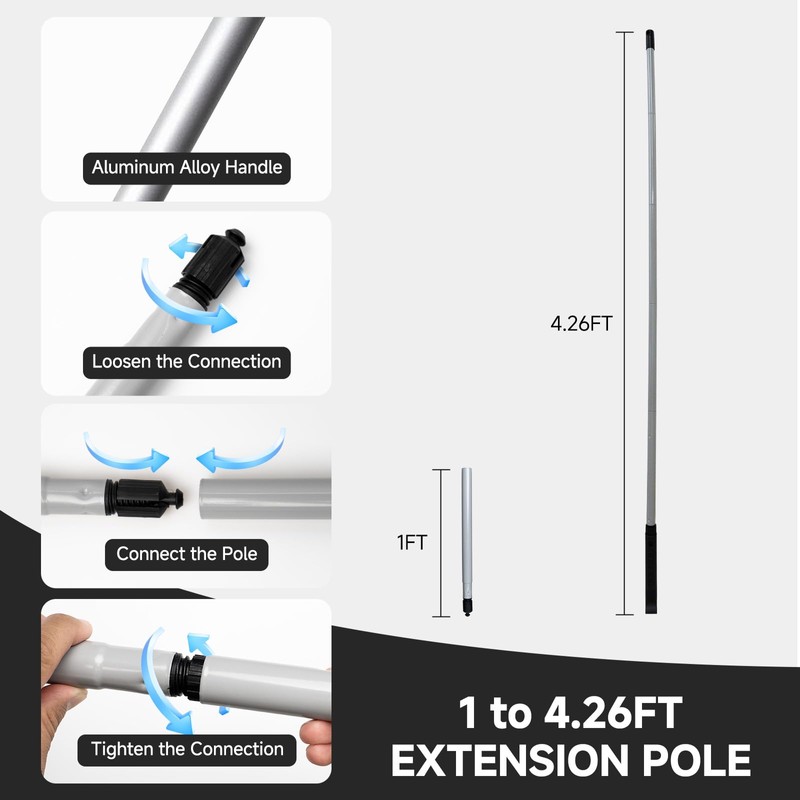 MOLLOR Paint Roller Kit with Extension Pole - 6 Pieces
