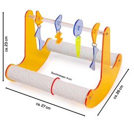 HappyBird Rock'n Roll Rocker - X-Large | Acrylic Swing, Therapeutic Perches, Fun for African Greys etc.