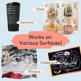 STATIONERY ISLAND STATIONERY ISLAND Kreidestifte für Tafel Abwaschbar, Weiß Kreidestift für Fenster, 6mm 1 Stück Kreidemarker, Fensterstifte