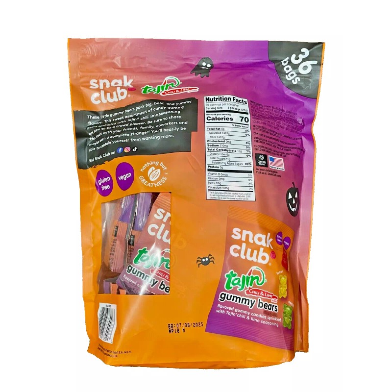 Snack Club, Century Snacks Snak Club TAJIN GUMMY BEARS 36-Bags