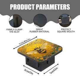 Hitch Cover Fits for 2-Inch Hitch,Golden Bee in Floral Galaxy Rubber Trailer Hitch Cover Tube Plug Insert,Car Exterior Accessories, Receiver Tube Hitch Plug