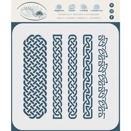 Celtic Knot Stencil, 6.5 x 8.5 inch - Irish Celts Viking Knotwork Border Braided Protection Knot