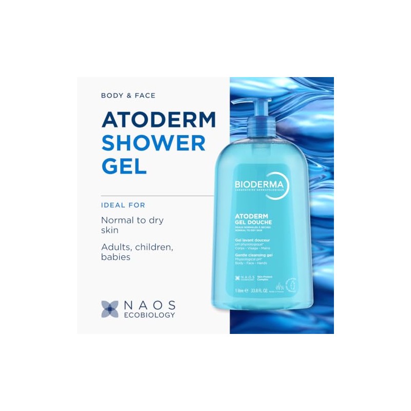 Bioderma Atoderm Moisturizing Shower Gel Body Wash For Normal To