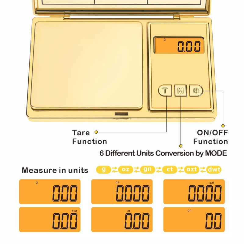 GRAM PRES Digital Pocket Scale 300g/0.01g Accuracy，Small Jewelry Coin Powder