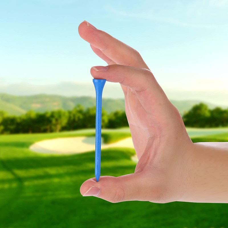 GFGL Golf Tees (Blue) Durable Bamboo Tees 100Pcs 3-1/4" Friendly