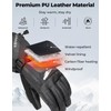 KEMIMOTO Waterproof EVA-Pad Heated Gloves for Women with Battery, PU