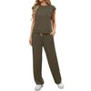 GRECERELLE Two Piece Outfits Women Summer Short Sleeve Tracksuit Womens