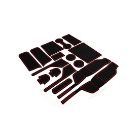 YUJIANQ Cup Holder Inserts Line for 2017 Ford Fusion Accessories Non-Slip Door Pocket Mats Compatible with Ford Fusion 2018 2019 2020 Accessories Center Console Liners 16PCS/Set (Black)