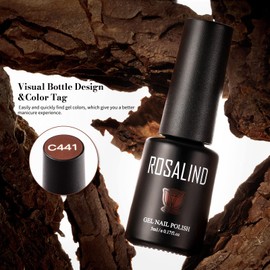 ROSALIND Smalto Semipermanente per Unghie, 8 Colori Rosa Nude Marrone, 5ml Gel Unghie Soak Off UV Lampada, Smalti per Unghie Nail Art Gel Nail Polish Set 8pcs