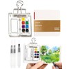 BPTRKOM Pocket Aquarell Set Mini - Kompaktes Reise-Wasserfarben Set mit