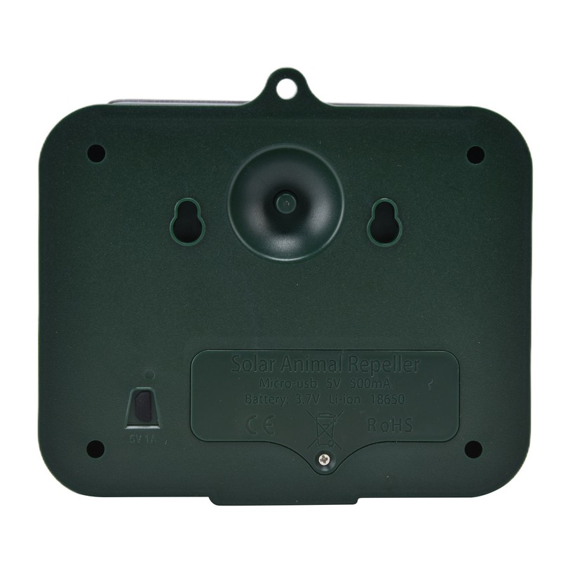 Ultrasonic Animal Repeller Waterproof Solar Bird Repellent Flashing Light for