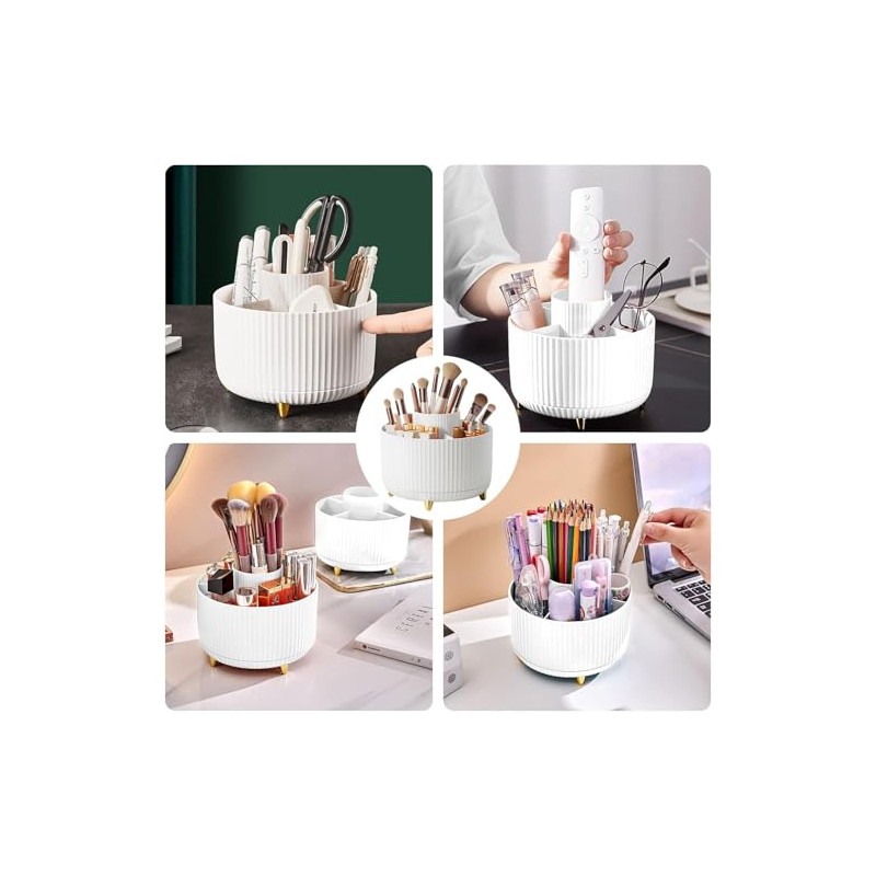 Organizador de Maquillaje, Porta Plumas Escritorio Giratorio 360 Grados