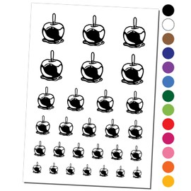 Caramel Candy Apple Temporary Tattoo Water Resistant Fake Body Art Set Collection - Red (One Sheet)