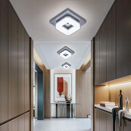 Artpad Surface Mount Square Ceiling Lamp Stainless Base Hallway Porch Balcony Lamp Interior Lighting Ceiling LED Light 12W White Light