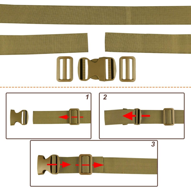 MAGARROW 65" 1.5" Utility Straps with Buckle Adjustable, 4-Pack (Tan