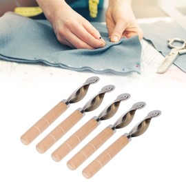 5-Piece Tracing Wheel Sewing Tool Set with Solid Wood Handle Stainless Steel for Leather Paper Cloth Marking