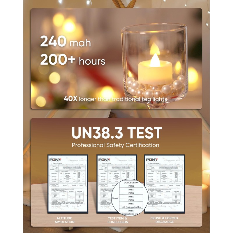 Homemory 100-Pack Flameless LED Tea Lights Candles Battery Operated, 200+Hour