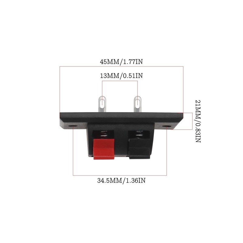 eMagTech 15PCS 2 Pin Speaker Terminal Block Pring Push Release