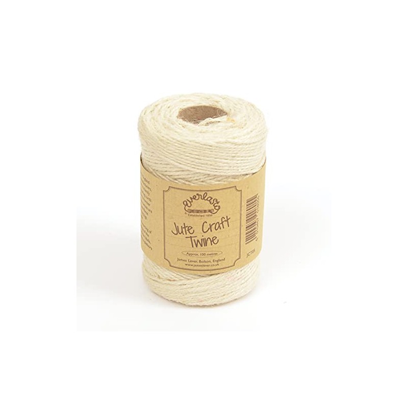 EVERLASTO NATURAL COLOURED JUTE CRAFT TWINE 100M SPOOLS (ALMOND)