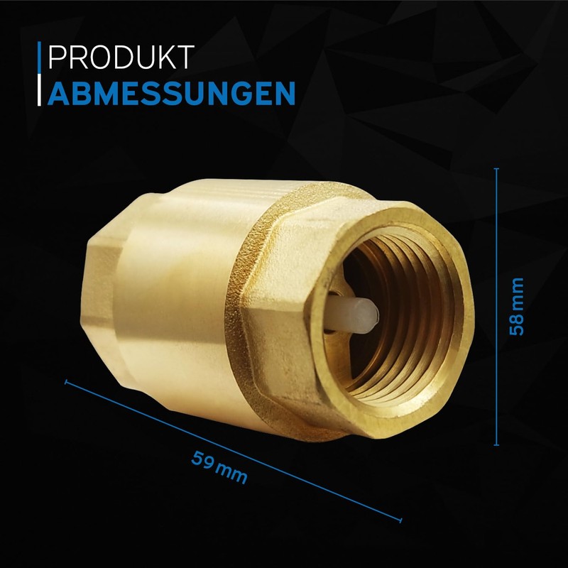 kör4u York System Check Valve 1 1/4 Inch, Brass, PN10,