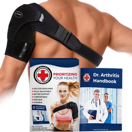 Designed by Doctors Shoulder Support, Adjustable Shoulder Strap, Men/Women, Upper Arm Brace for Shoulder Injury Support, [Black, for Left/Right]