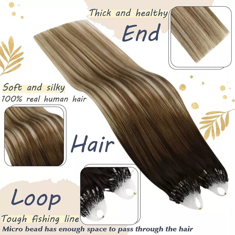 Ugeat Extensiones Cabello Humano #4/6/613 14in 50gr