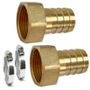 Pack of 2 Hose Nozzles, 1 Inch Brass Hose Fitting,