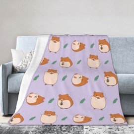 Hamster Blanket Cute Super Soft Warm Bed Bedding Throw Blankets for Couch Bedroom Sofa Office Car, All Season Cozy Flannel Plush Blanket Gifts for Girls Boys Adults, 60"X50"
