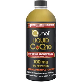 Qunol Liquid CoQ10 100mg, Superior Absorption Natural Supplement Form of Coenzyme Q10, Antioxidant for Heart Health, Orange Pineapple Flavored, 60 Servings, 20.3 oz Bottle