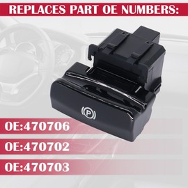 HISports Handbrake Switch Button 470702 470706 Compatible with Peu-geot 3008 5008(2009-2017),Car Electric Handbrake Brake Control Switch 470703(Bright Black)