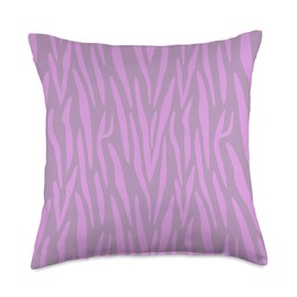Grey & Gold Publishing Lavender Pink Gray Zebra Print Animal AEW175 Throw Pillow, 18x18, Multicolor