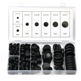 EASYEAH 200PCS Rubber Grommet Kit - M7.14 to M25.4 Rubber Plugs for Round Holes, Waterproof Firewall Wire Grommet for Automotive, Industrial & Home-1/4, 1/2, 3/8, 5/8, 3/4, 7/8, 1 Inch Hole Covers