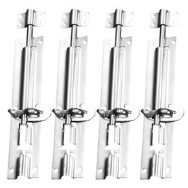 4pcs Gate Bolt, Gate Locks for Wooden Gates, Combination Bolt Lock, Heavy Duty Brenton Bolt as Garden Gate Lock, for Secure Outdoors, Solid Thickened for Home, Gates, Sheds, Garages & Fences