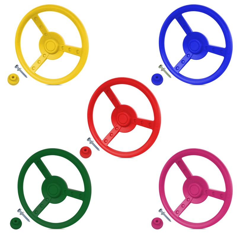 Kids toy steering wheel for climbing frames (Yellow)