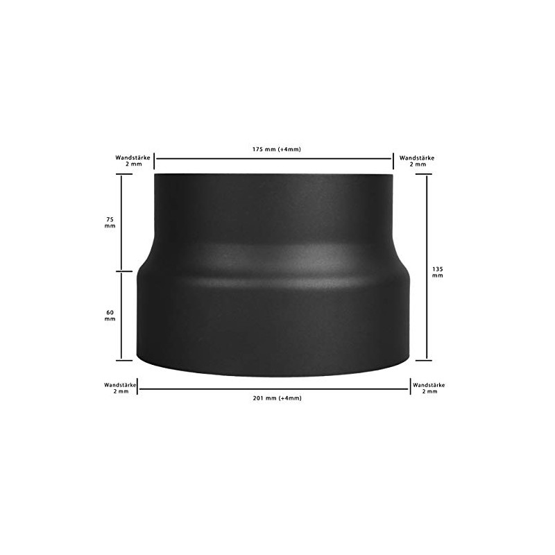 LANZZAS Stove Pipe Reduction from Diameter 200 mm to Diameter