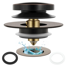 Bathtub Drain Stopper Universal Tip Toe Tub Stopper and Cover Pop Up Bath Drain Stopper Replaces Bath Tub Lift & Turn, Tip-Toe or Trip Lever Drains for Tub, EZ Install (Oil Rubbed Bronze)