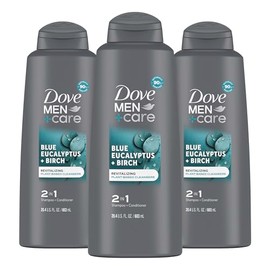 DOVE MEN + CARE Hombres de paloma + cuidado 2 en 1 acondicionador de champú para el cabello de aspecto saludable Eucalyptus + Birch limpiadores a base