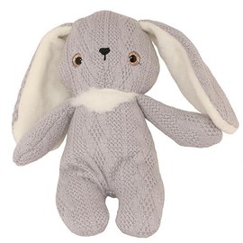 Toyland® 17cm (6.6") Cuddly Pale Grey Knitted Rabbit - Childrens Soft Toy Plush - Suitable For Age 12 Months+