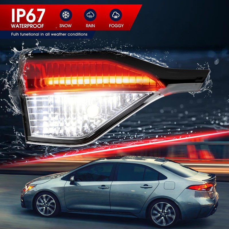 Left Driver Side Inner Tail Light Assembly Compatible with Toyota