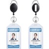 Teskyer 2 Pack Heavy Duty Retractable Badge Holders with Carabiner