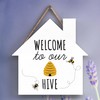 Global Designs Welcome To Our Hive Bee Themed Decorative Wooden